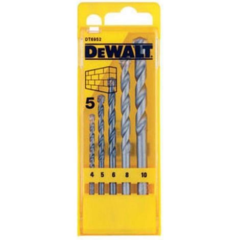 DeWalt DT6952-QZ Set Punte Trapano Avvitatore 4,5,6,8 e 10 5pz Muratura