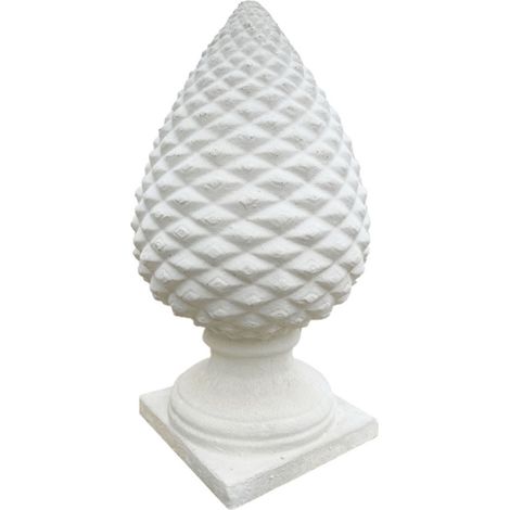 Pigna salentina cemento bianco 19 x 19 x h.46 cm arredo giardino esterni