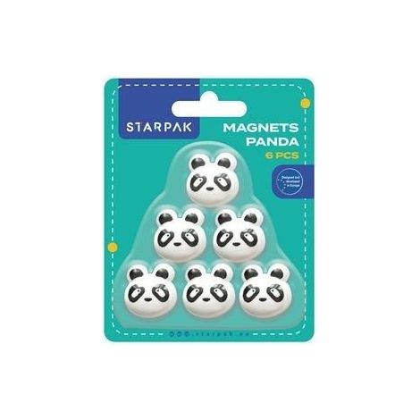 Magneti a forma di panda, 6 pezzi
