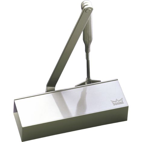 Türschließer TS 72 mit Gestänge  Größe EN 2-4 , Flügelbreite bis 1100mm  mit Gestänge und Feststellung, silber