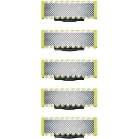 Anwendbar auf OneBlade – Ersatzklingen, für OneBlade Elektrorasierer/Trimmer, robuster Edelstahl, Trimmen, Stylen und Rasieren – 5 Stück (1/5)