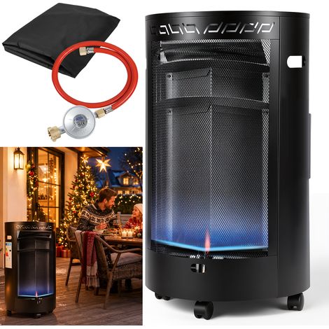 TolleTour Mobile Gasheizung Blue Flame, 1600 W/4200 W, Druckregler & Schlauch, 4 Lenkrollen (1/5)