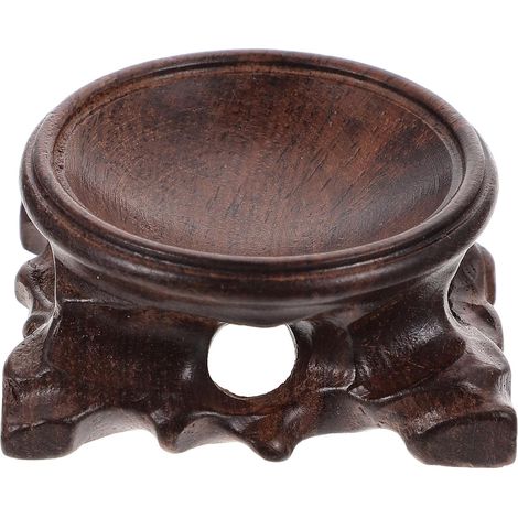 Présentoir en Bois D'ébène Rétro 2 Pièces Léger pour Boules de Cristal et Socles de Sculpture en Calebasse, Support Décoratif Simple Maison (1/5)