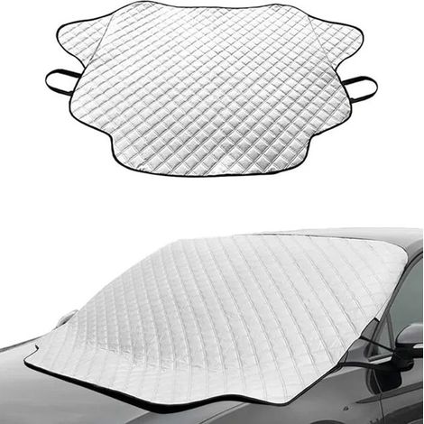 Pare-brise avant multicouche aluminium polyester 193 x 126 cm, protection solaire coupe-vent anti-neige pour automobile (1/5)