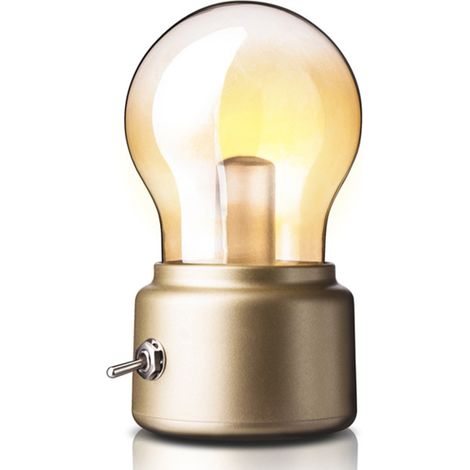 Piccola e portatile luce notturna retrò ricaricabile, ideale per proteggere gli occhi e creare un'atmosfera calda in camera da letto.