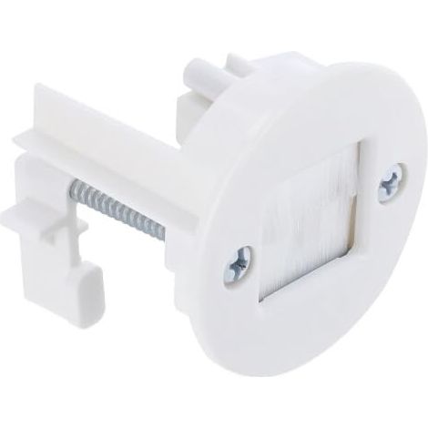 DELOCK PASSE-CÂBLE AVEC BROSSE POUR MONTAGE MURAL/MONTAGE SUR TABLE, BLANC 91382