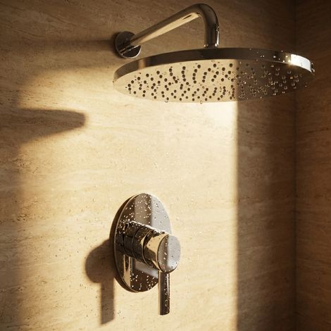 Ensemble de douche encastré PaulGurkes avec douche pluie ovale (1/5)