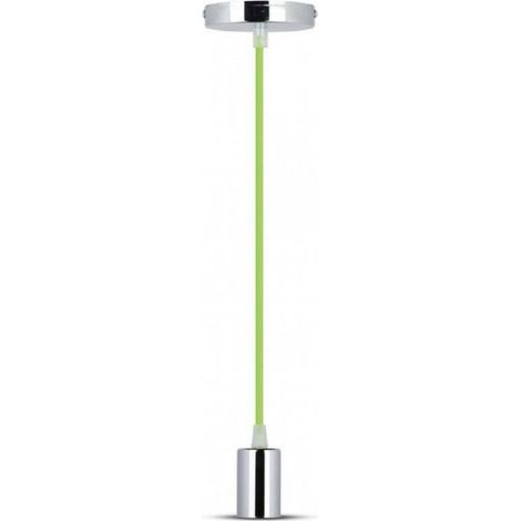 TRADE SHOP - Pendente In Acciaio Verde A Soffitto Cromato Portalampada Lampada Design Moderno -