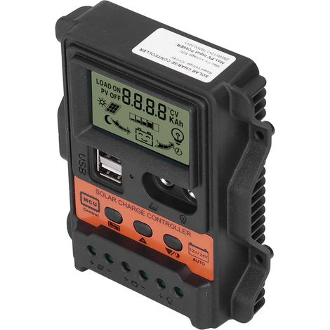 20A 12V/24V PWM-Solarladeregler mit LCD-Bildschirm, zwei USB-Anschlüssen, 260W/520W Panel-Controller (1/5)