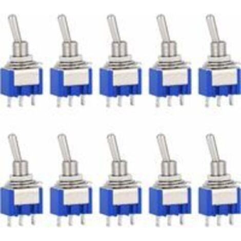 10 pièces AC 125 V 6A sur 3 broches Mini interrupteur à bascule 2 positions pour Arduino voiture camion bateau véhicule commutateur