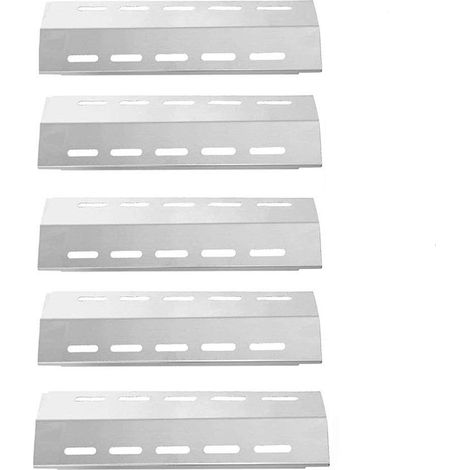 30500701/30500097 (5-Pack) Plaque chauffante en Acier Inoxydable, Tente de Chaleur, Remplacement pour Les modèles Choisir Ducane 5 Burner Gas Grill (428.6 x 130.2mm)