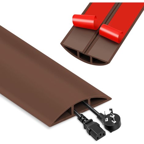 Protection de câbles, fond autocollant, 1,5 m de long, pour cacher les câbles ou les fils dans les appartements, les bureaux, les gymnases, les câbles de concert (café) (1/5)