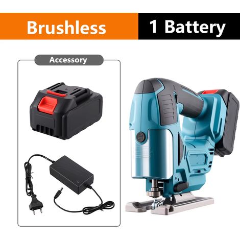 Scie sauteuse verte – Portative – 18V – Pour découpe bois – Batterie Makita – 1 accus fourni (1/5)