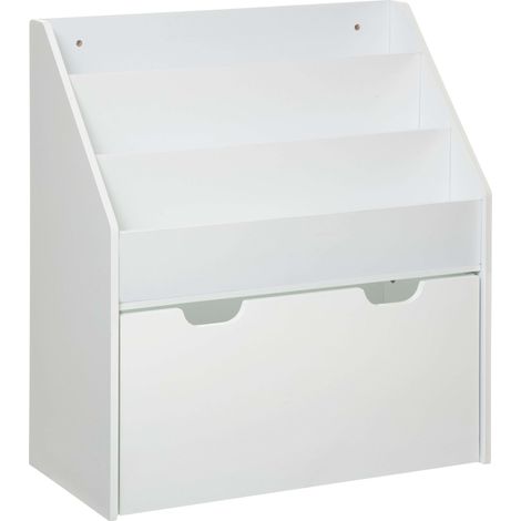 Estantería Librería Infantil con Cajón Mueble Dormitorio para Niños Color Blanco 63x70x30 cm