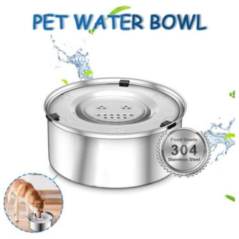 Gamelle anti-éclaboussures pour chien 3 L, anti-déversement gamelle et écuelle pour chien, acier inoxydable gamelle eau chien, antidérapante et anti-déversement gamelle anti eclaboussure chien (1/5)