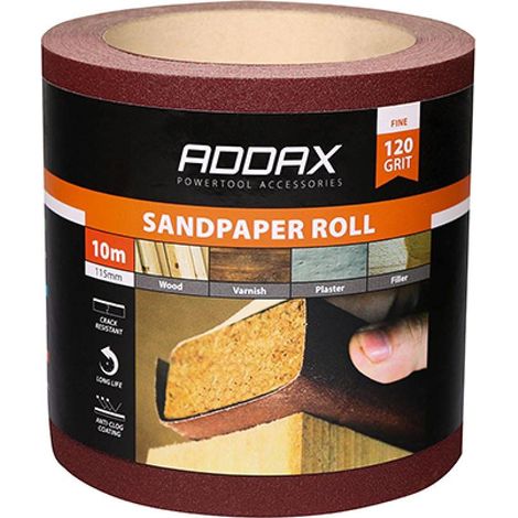 TIMCO 231311 - Rotolo di carta vetrata, grana 120, 115 mm x 10 m, colore: Rosso