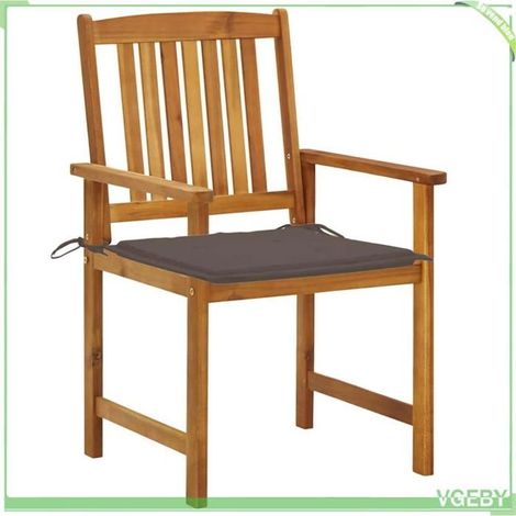 Chaises de jardin - FAFEICY - 3061184 - Bois d'acacia massif - Lot de 4 avec coussins taupe - Extérieur (1/5)