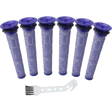 Lot de 6 pré-filtres de remplacement pour aspirateurs Dyson DC58, DC59, V6, V7, V8 – Brosse incluse – Lavable et réutilisable - 965661-01 (1/5)
