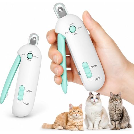 Coupe Griffes Chat 3 Tailles Réglable pour Toilettage en Intérieur Lime Ongles Cachée Coupe Ongle Chat pour Chatons Chats D'intérieur Chiens Lapins Et Petits Animaux Anti-Éclaboussures Bleu (1/5)