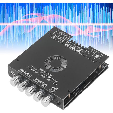Module amplificateur numérique Bluetooth ZK-HT21 2.1 canaux TDA7498E, 160 W x 2 + 220 W, avec contrôle des hautes et basses fréquences, 15-36 V CC (1/5)