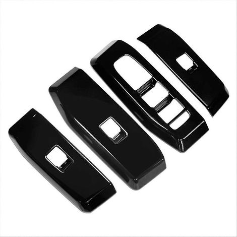 Pegatinas embellecedoras para el panel de interruptores del elevalunas del coche, color negro brillante ()