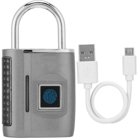 Cadenas à empreinte digitale TSA Alliage de zinc Gris Déverrouillage rapide 1s Autonomie 60 jours Compact pour valise sac (1/5)