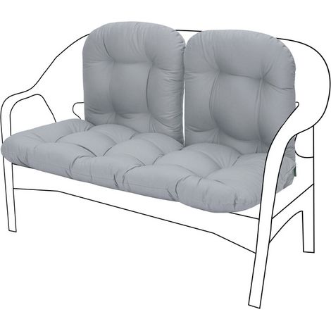 Gardenista - Cuscini per panche da esterno in 3 pezzi, cuscini di ricambio per sedili e schienali per mobili da giardino, cuscini per sedie in cotone resistente all'acqua - Grigio scuro (1/5)