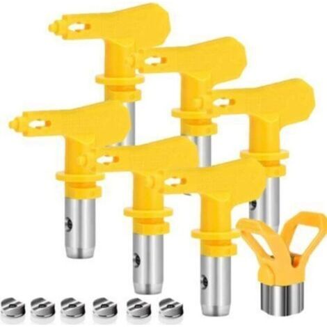 6 pièces Buse Airless,Buse Pistolet Airless pour Pistolet à Peinture Haute Pression (Tapez 515,517,519,521,523,525) (1/4)