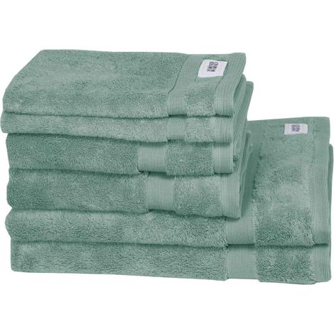 SCHÖNER WOHNEN serviette CUDDLY - Lot de 6 50x100 cm, vert tilleul (1/4)