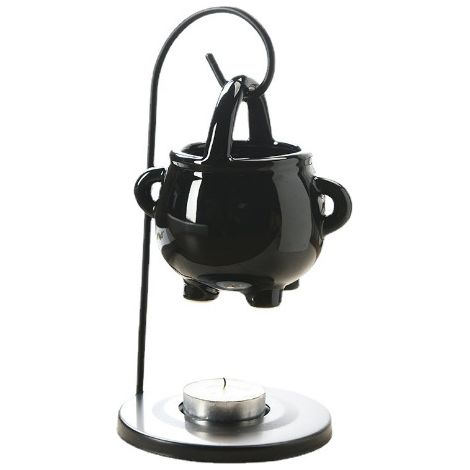 Schwarze Keramik-Aromatherapielampe, hängender Kerzenwärmer, Keramik-Diffusor für ätherische Öle, dekoratives Duftnachtlicht für Wohnzimmer, Schlafzimmer und Büro. (1/5)