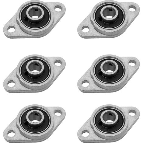 Cojinete de brida KFL000, 6 piezas, 10 mm, unidad de cojinete de brida rómbica de aleación de zinc para sistemas de transporte de maquinaria de la serie KFL