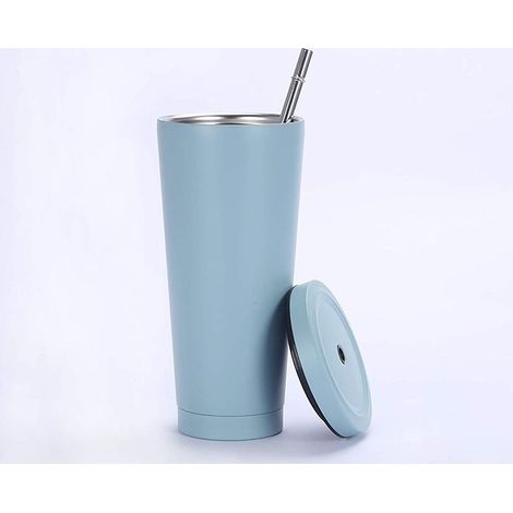 Tasse Isotherme Inox - 1 pièce 750ml 25oz + Paille + Couvercle Étanche - Chaud Glacé (1/5)