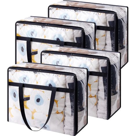 sacs de rangement transparents pour vêtements déménagement pliables en couvertures organisateur placard 4 40 l Plastique (1/5)
