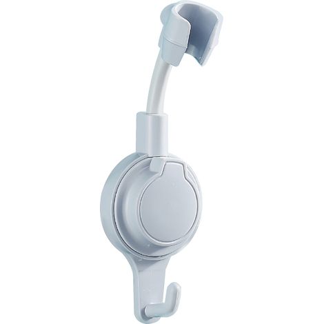 Soporte de ducha giratorio de 360° con gancho, ventosa, brazo ajustable, montaje en pared, acero inoxidable, soporte de repuesto para cabezal de ducha de bañera. (1/5)