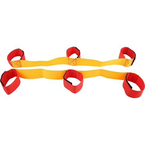 2 Pièces Bandes de Liaison 3/5/8 Personnes pour Jeux d'Équipe en Extérieur et Entraînement (Modèle 3 Personnes) (1/5)