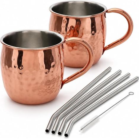 Moscow Mule Drinking Cups Straws (1/4)