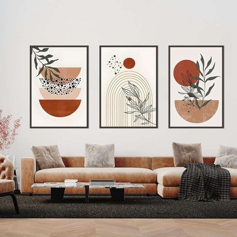 Poster decorativo 50x70 cm con stampa di piante, senza cornice, 3 pezzi