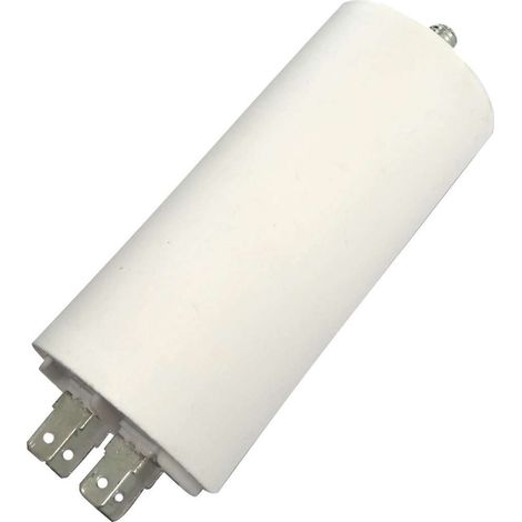 Condensateur de démarrage 40µF 450V Ø45mm longueur 94mm fixation M8 4 cosses Tondeuse électrique Moteur Appareils Electriques Ménagers Connecteur (1/2)