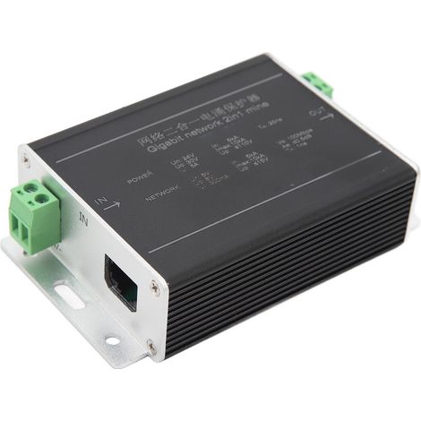 2-in-1 Ethernet-Überspannungsschutz für Überwachungskameras, 24V-Netzwerkschutz, Überspannungsschutz für Videoüberwachungssysteme, PoE-Blitzschutzgerät. (1/5)