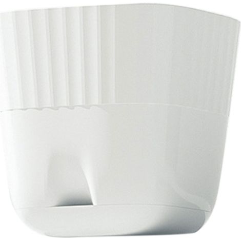 Pot de fleurs imitation céramique en résine plastique pour succulentes, lot de 2 pots design blanc (1/5)