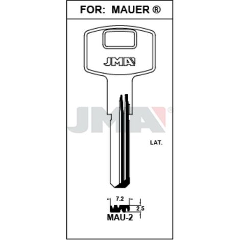 JMA llave punto jma mau-2 (caja 10) , DETALLES
Referencia         MAU-2
Para:                MAUER 
Catálogo           SUPL. C11.2021
Clase               CILINDRO SEGURIDAD