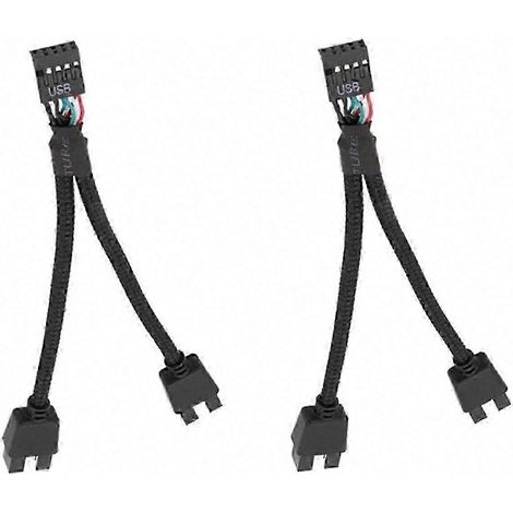 Lot de 2 câbles d'extension en Y USB 2.0 9 broches vers double 9 broches, compatibles avec les cartes mères et les disques durs. (1/5)