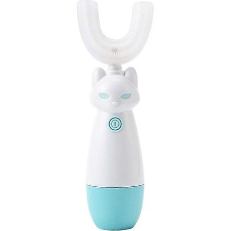 Brosse à dents électrique ultrasonique pour enfants, en silicone de qualité alimentaire, pour peaux jaunes.-AquaForge