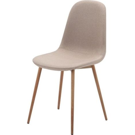 Chaise en tissu - Fox - 44 x 39 x 86 cm - Beige - Livraison gratuite