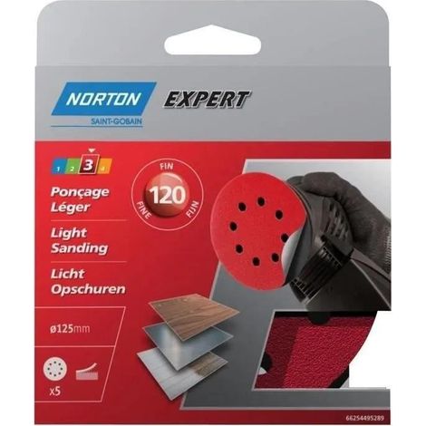 Dischi abrasivi Norton grana 120 diametro 125 mm set 5