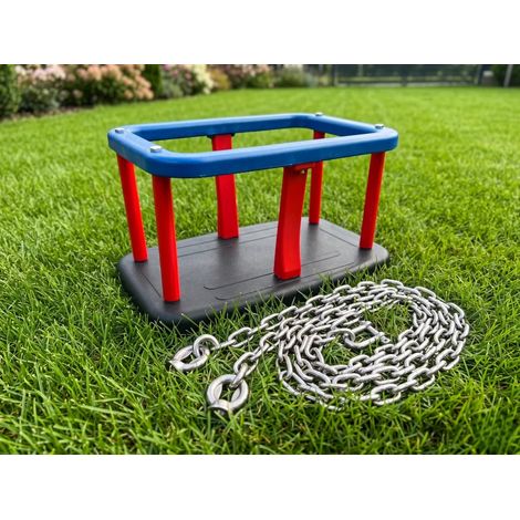 Asiento tipo cubo para columpio de jardín con cadena, de acero inoxidable. Asiento de jardín + juego de cadenas. (1/3)