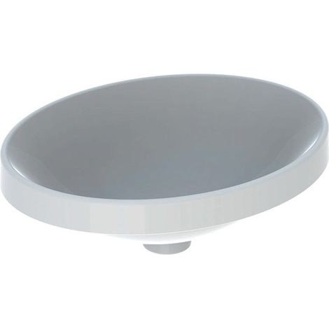 Lavabo à encastrer VariForm oval 500x400mm sans trou de robinetterie sans trop plein blanc