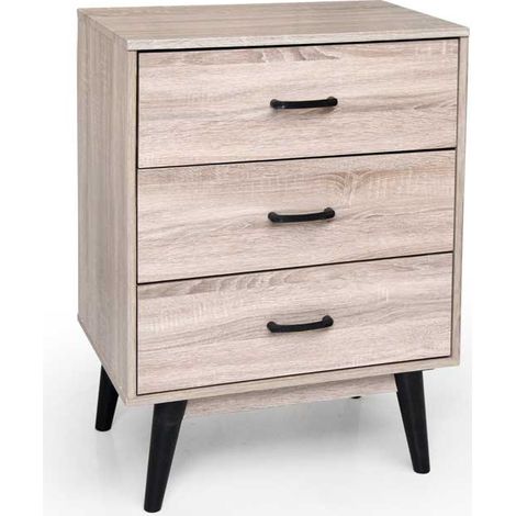 Cassettiera 3 cassetti Ares rovere 60x40x80 cm (1/2)