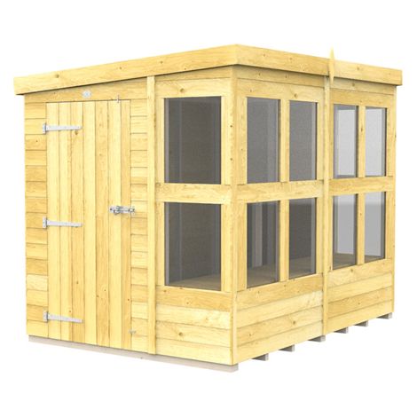 8 x 6 Feet Pent Potting Shed - Wood - L178 x W243 x H201 cm