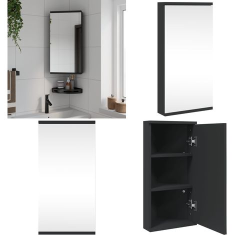 vidaXL Eck-Spiegelschrank Schwarz 30x24x60 cm (1/5)